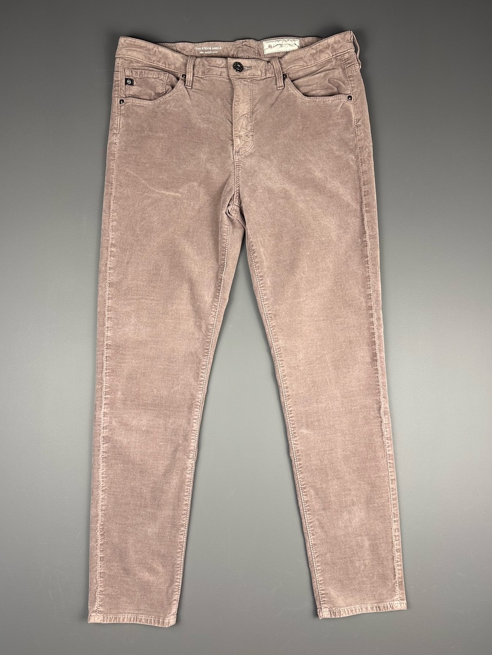 AG Stevie Ankle Slim Straight Rose Taupe Pants 30R Anthropologie